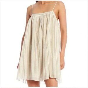 Gianni Bini Textured Rosie Babydoll Dress size medium summer neutral